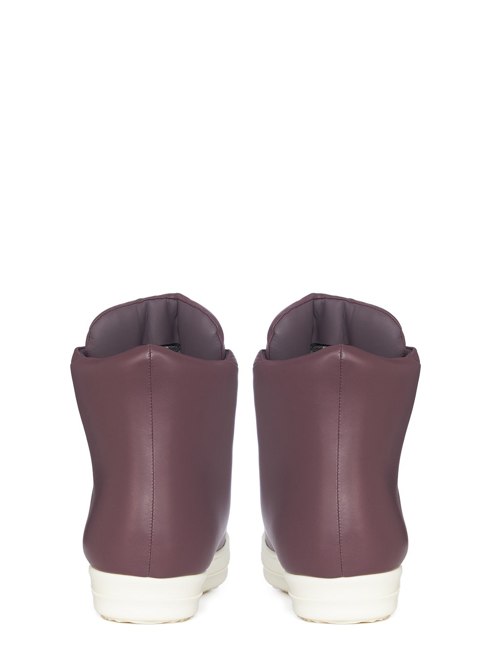 RICK OWENS FW23 LUXOR JUMBO LACE PADDED SNEAKERS IN AMETHYST AND MILK PEACHED LAMBSKIN