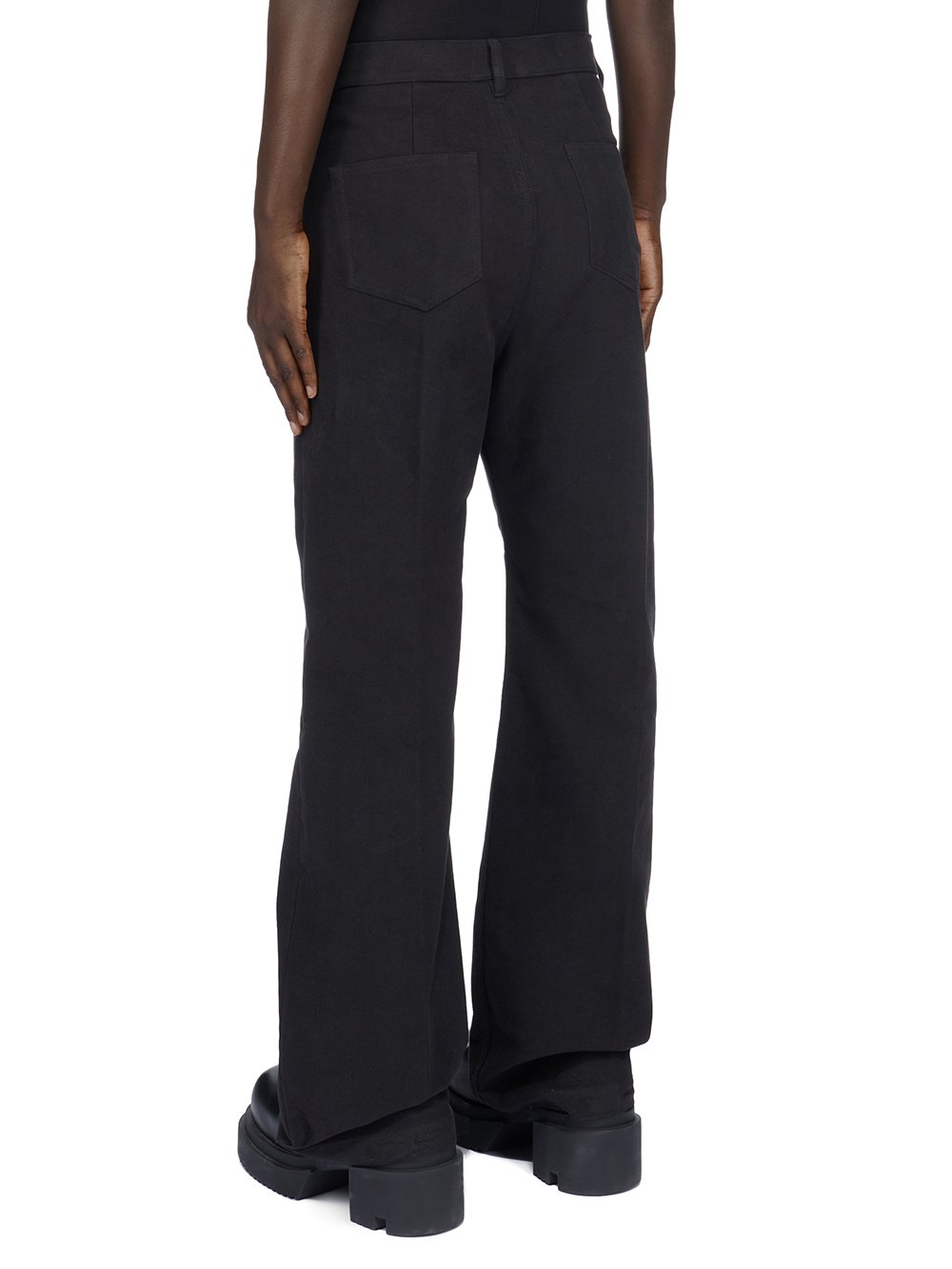 RICK OWENS FW23 LUXOR GETH JEANS IN  BLACK BRUSHED HEAVY TWILL