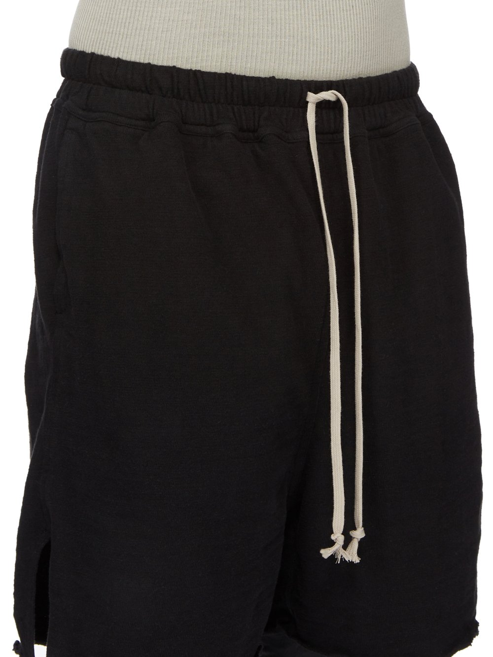 RICK OWENS FW23 LUXOR RUNWAY LONG BOXERS IN BLACK BIGARZATO JERSEY