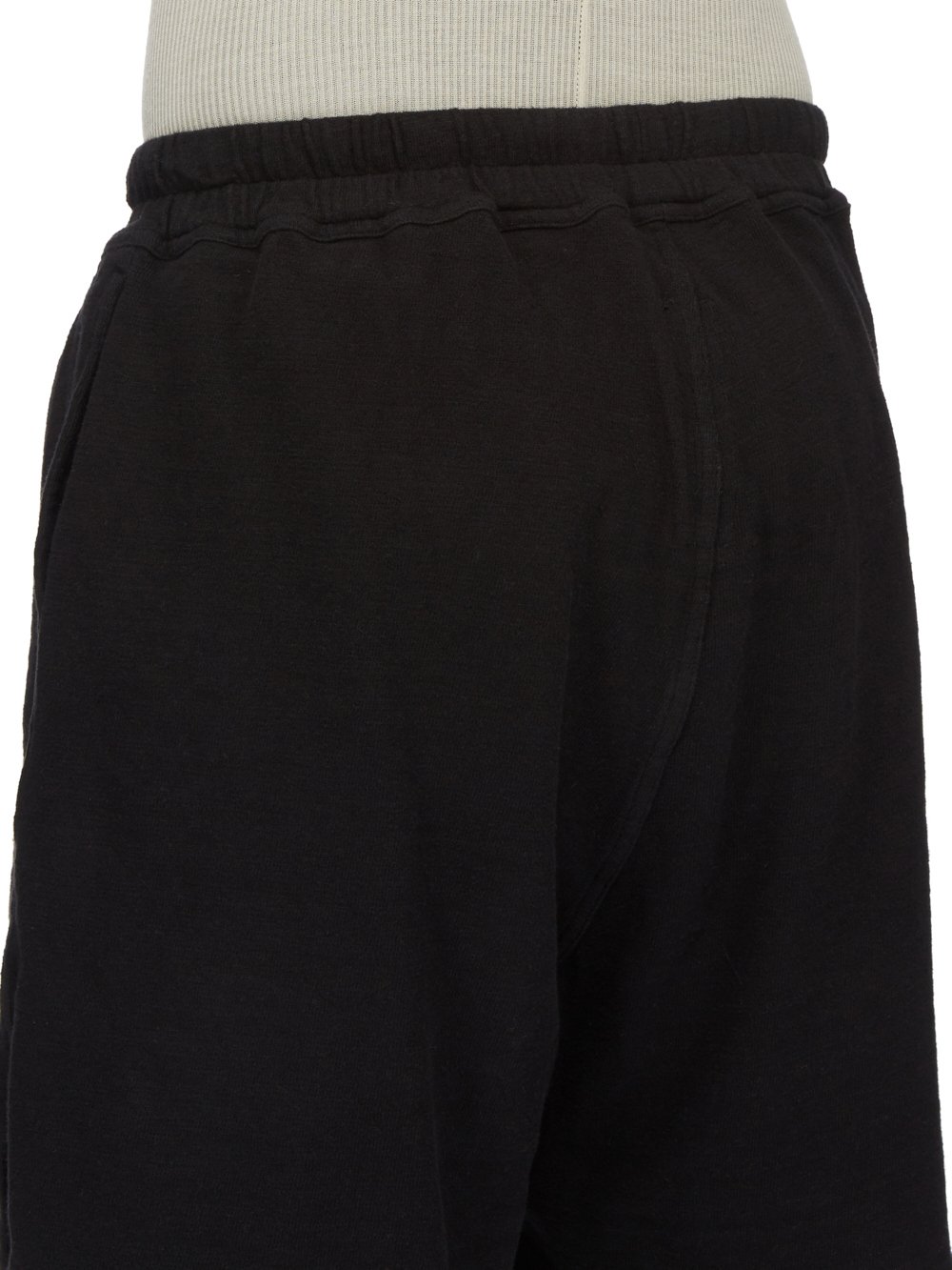 RICK OWENS FW23 LUXOR RUNWAY LONG BOXERS IN BLACK BIGARZATO JERSEY