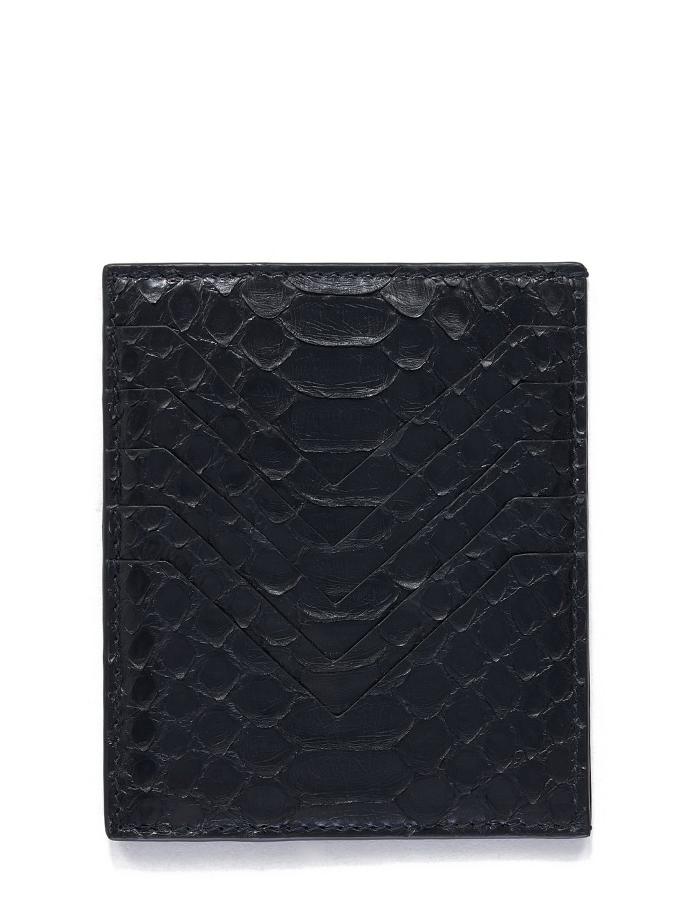 RICK OWENS FW23 LUXOR SQUARE CC HOLDER IN BLACK PYTHON