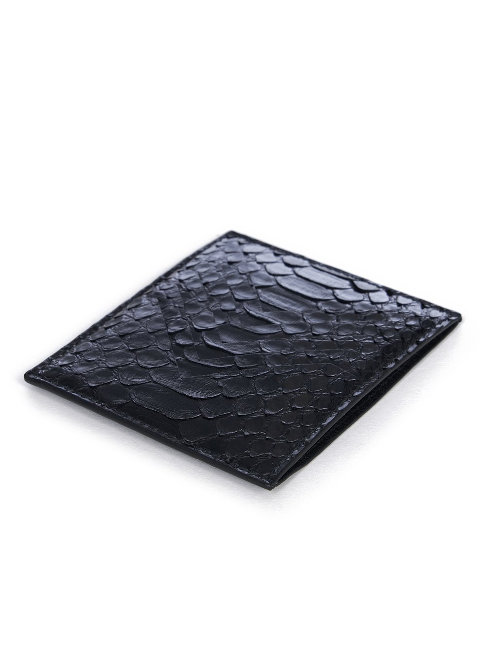 RICK OWENS FW23 LUXOR SQUARE CC HOLDER IN BLACK PYTHON