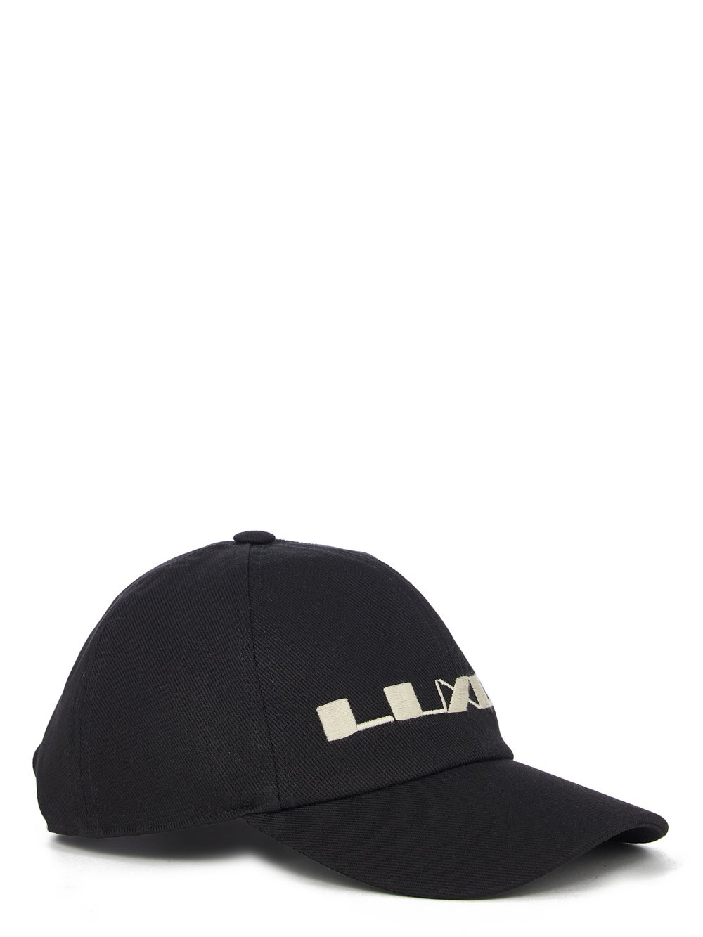 DRKSHDW FW23 LUXOR BASEBALL CAP IN BLACK AND PEARL 13OZ OVERDYED DENIM