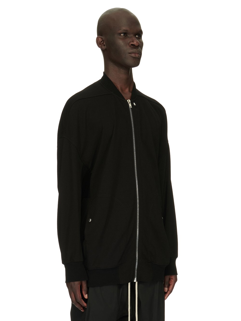 RICK OWENS FW23 LUXOR JUMBO PETER FLIGHT IN  BLACK HEAVY JERSEY