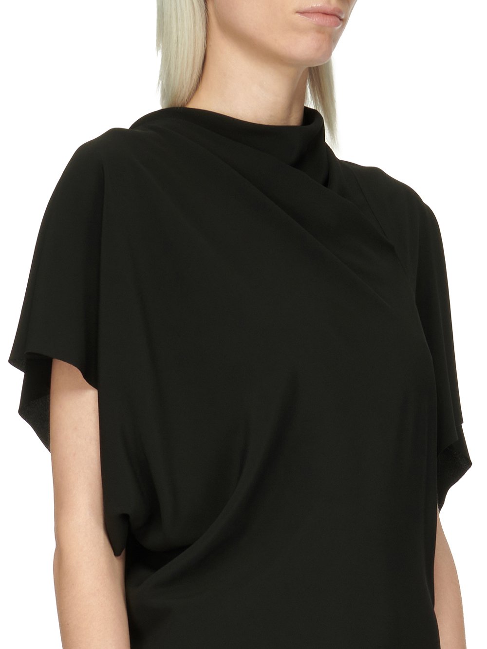 RICK OWENS FW23 LUXOR SEB DRESS IN BLACK COCOON CREPE