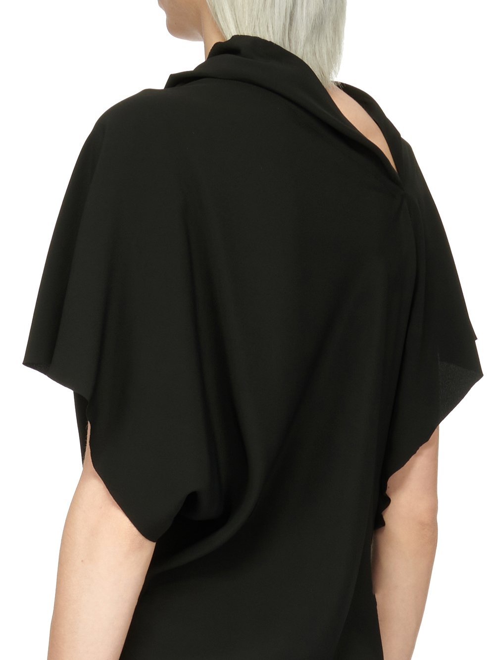 RICK OWENS FW23 LUXOR SEB DRESS IN BLACK COCOON CREPE