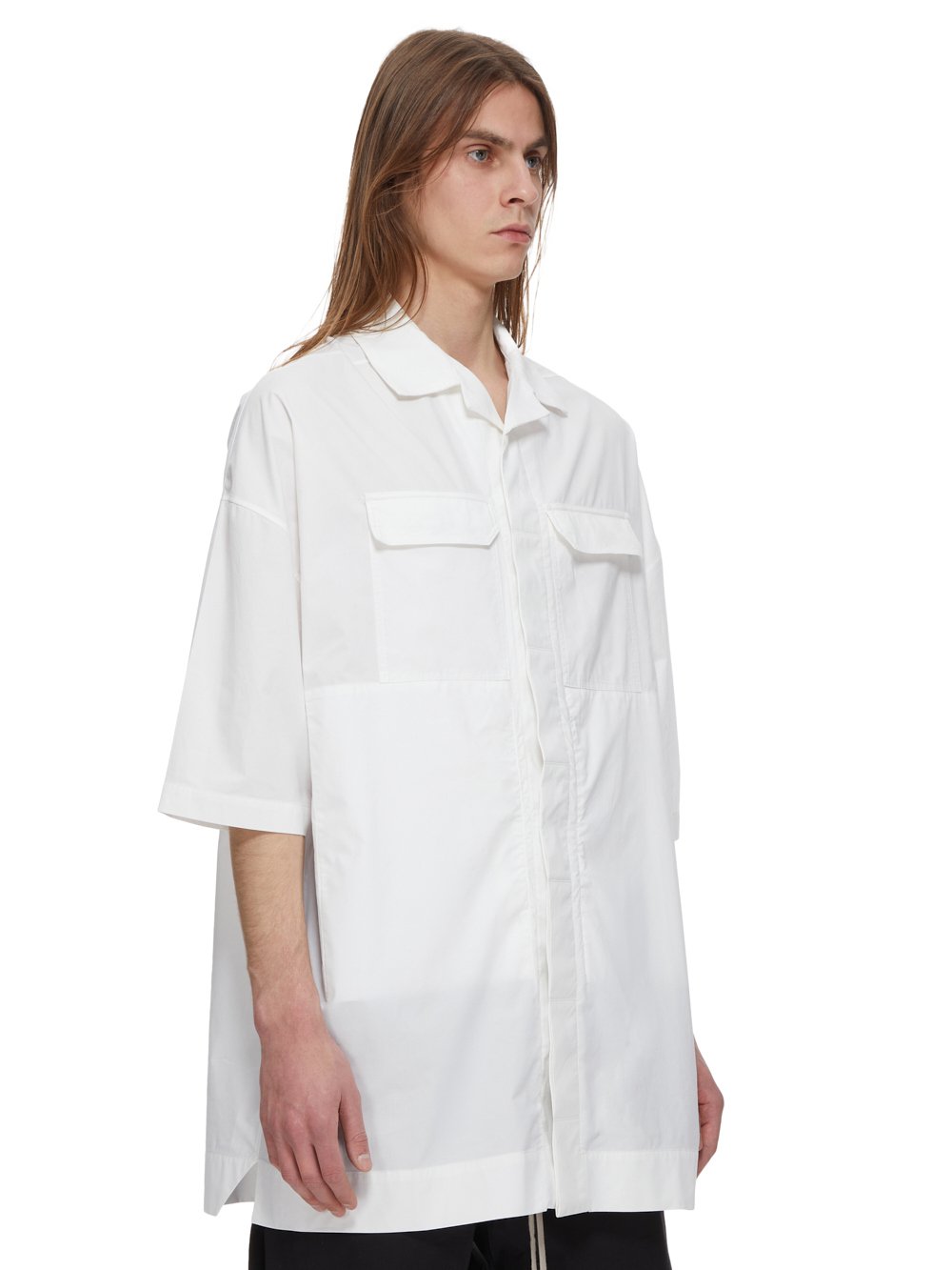 RICK OWENS FW23 LUXOR MAGNUM TOMMY SHIRT IN COTTON POPLIN