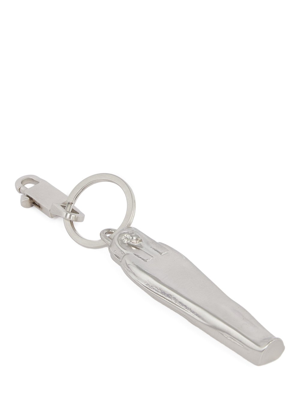 RICK OWENS FW23 LUXOR SARCOFAGO KEYCHAIN IN PALLADIUM TONE BRASS