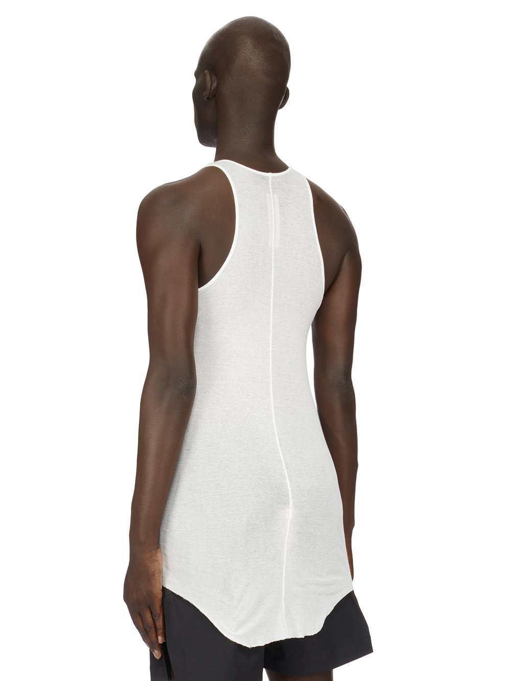 RICK OWENS FOREVER BASIC RIB TANK IN MILK MINI RIB JERSEY