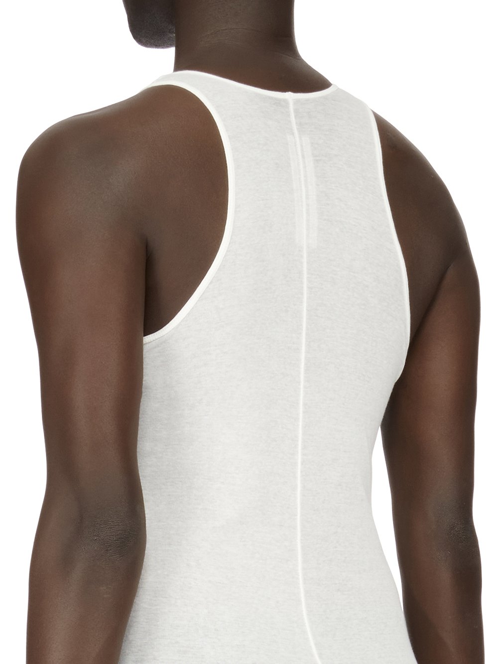 RICK OWENS FOREVER BASIC RIB TANK IN MILK MINI RIB JERSEY