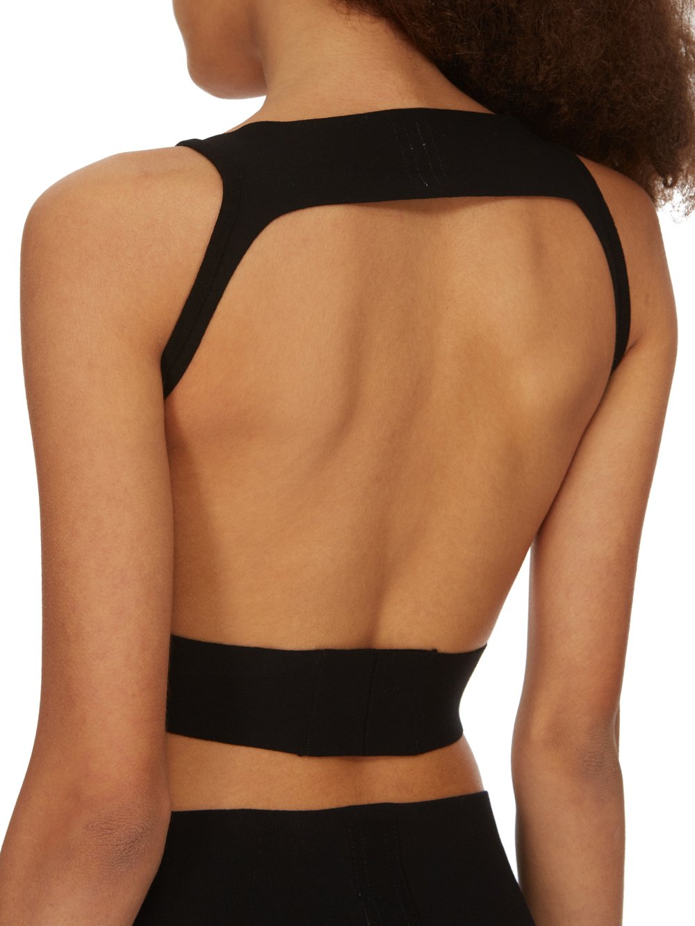 RICK OWENS FW23 LUXOR SLING BRA IN BLACK STRETCH VISCOSE KNIT