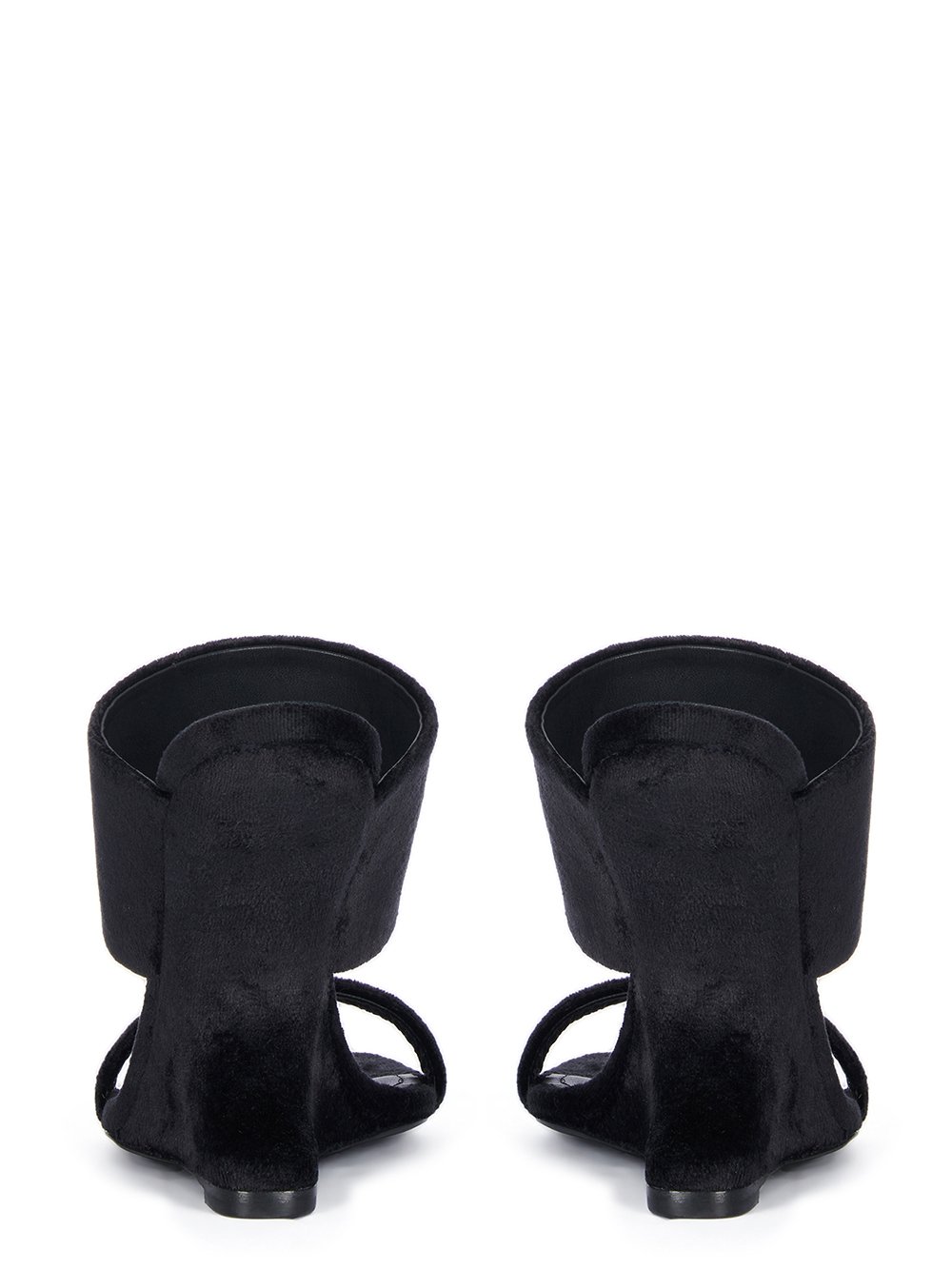 RICK OWENS FW23 LUXOR CANTILEVER 11 SANDAL IN BLACK VELVET JERSEY