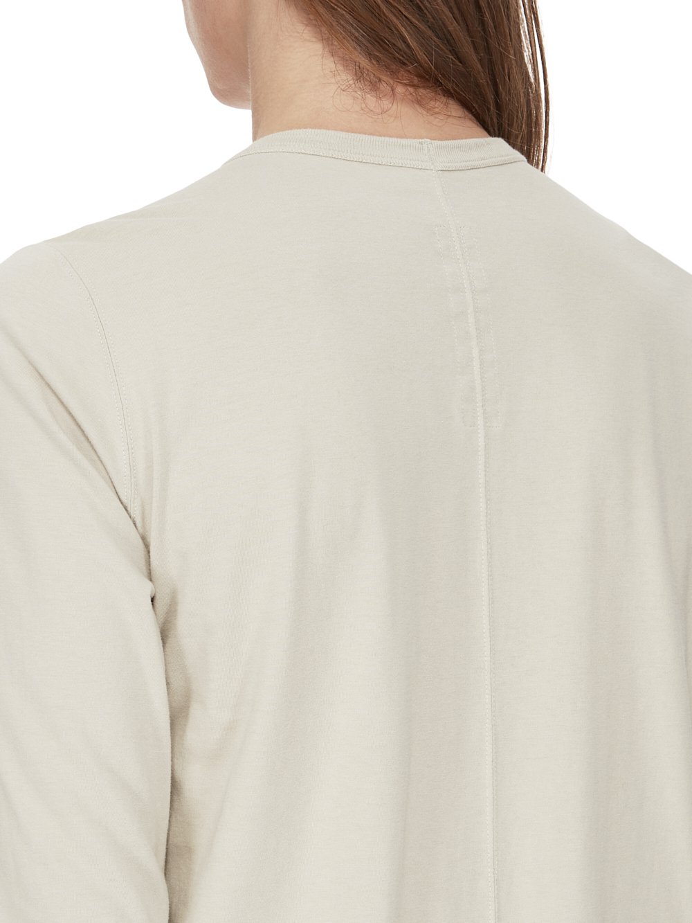 RICK OWENS FW23 LUXOR LEVEL LS T IN PEARL CLASSIC COTTON JERSEY