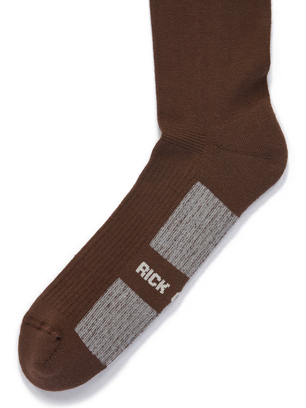 RICK OWENS FW23 LUXOR GLITTER SOCKS IN BROWN AND PEARL COTTON KNIT