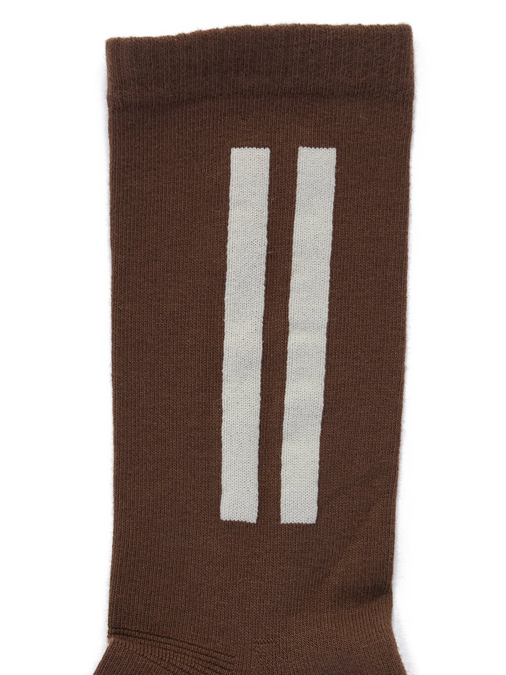 RICK OWENS FW23 LUXOR GLITTER SOCKS IN BROWN AND PEARL COTTON KNIT