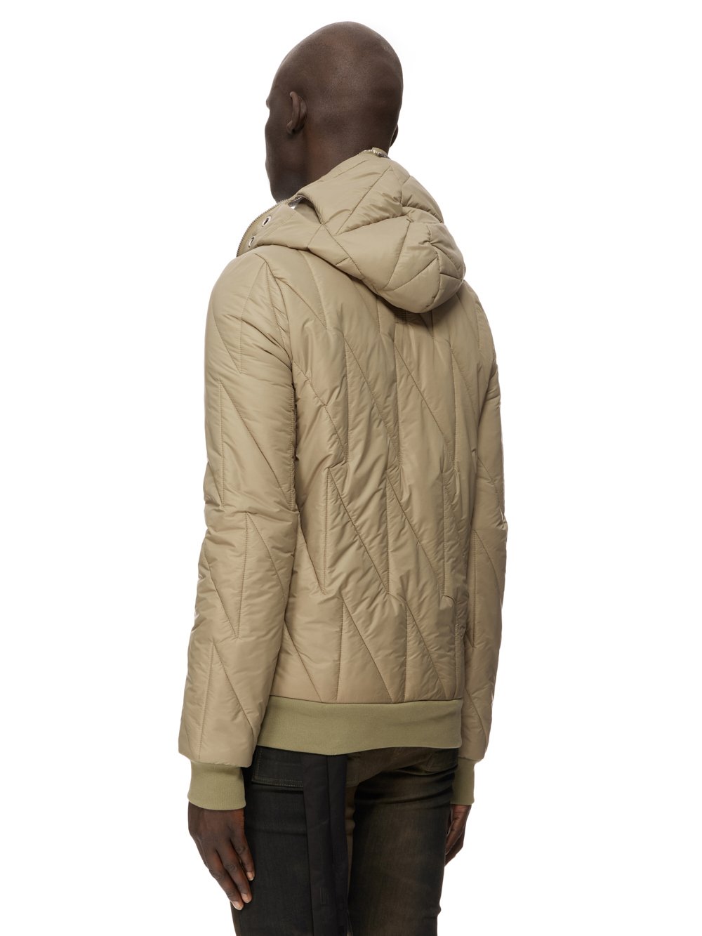 RICK OWENS FW23 LUXOR GIMP JKT IN PALE GREEN RECYCLED NYLON