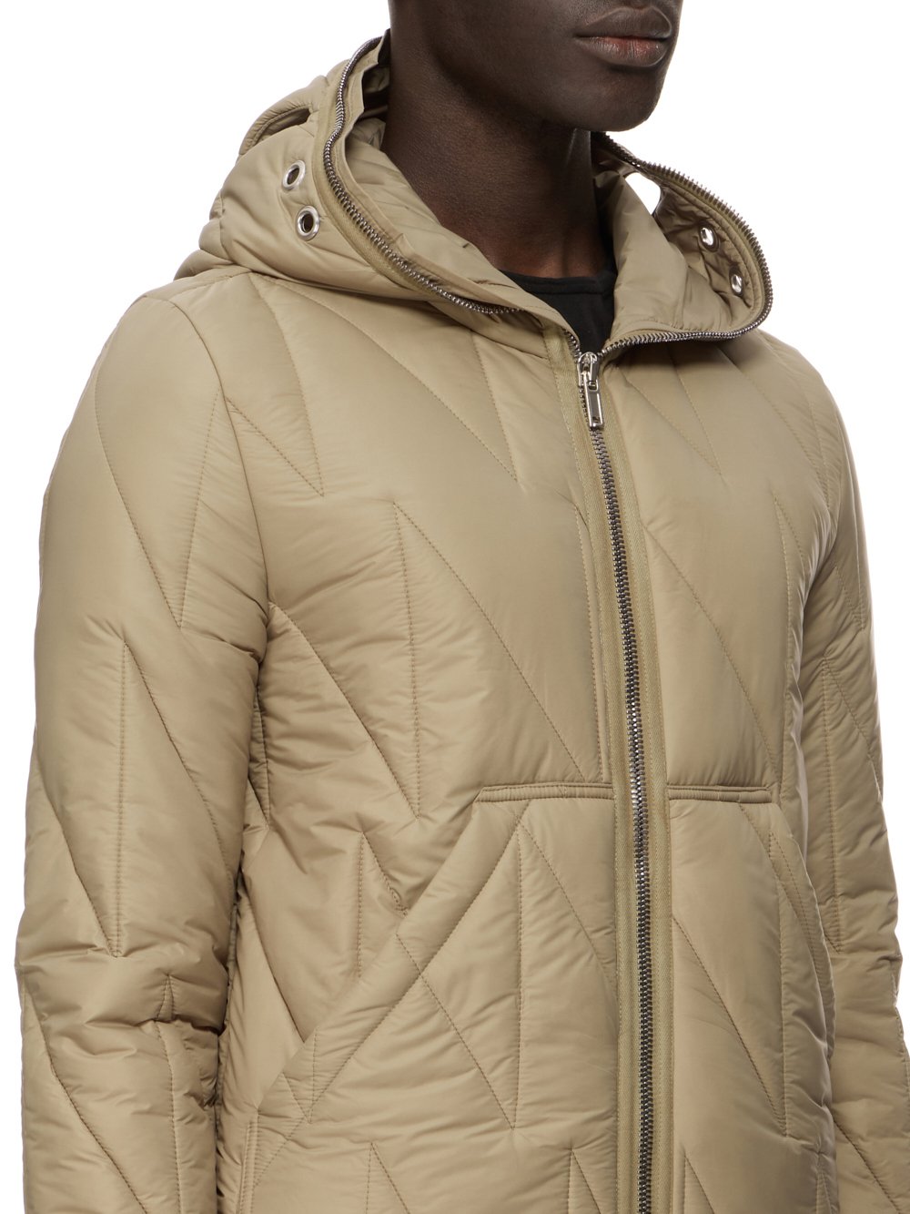 RICK OWENS FW23 LUXOR GIMP JKT IN PALE GREEN RECYCLED NYLON