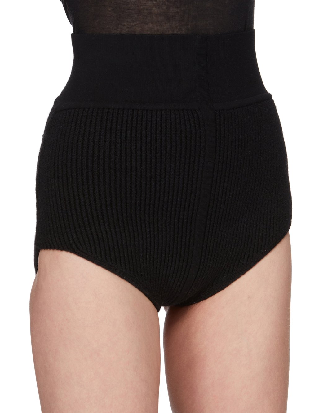 RICK OWENS FW23 LUXOR RUNWAY DIRT PANTIES IN BLACK HEAVY RIB RECYCLED CASHMERE