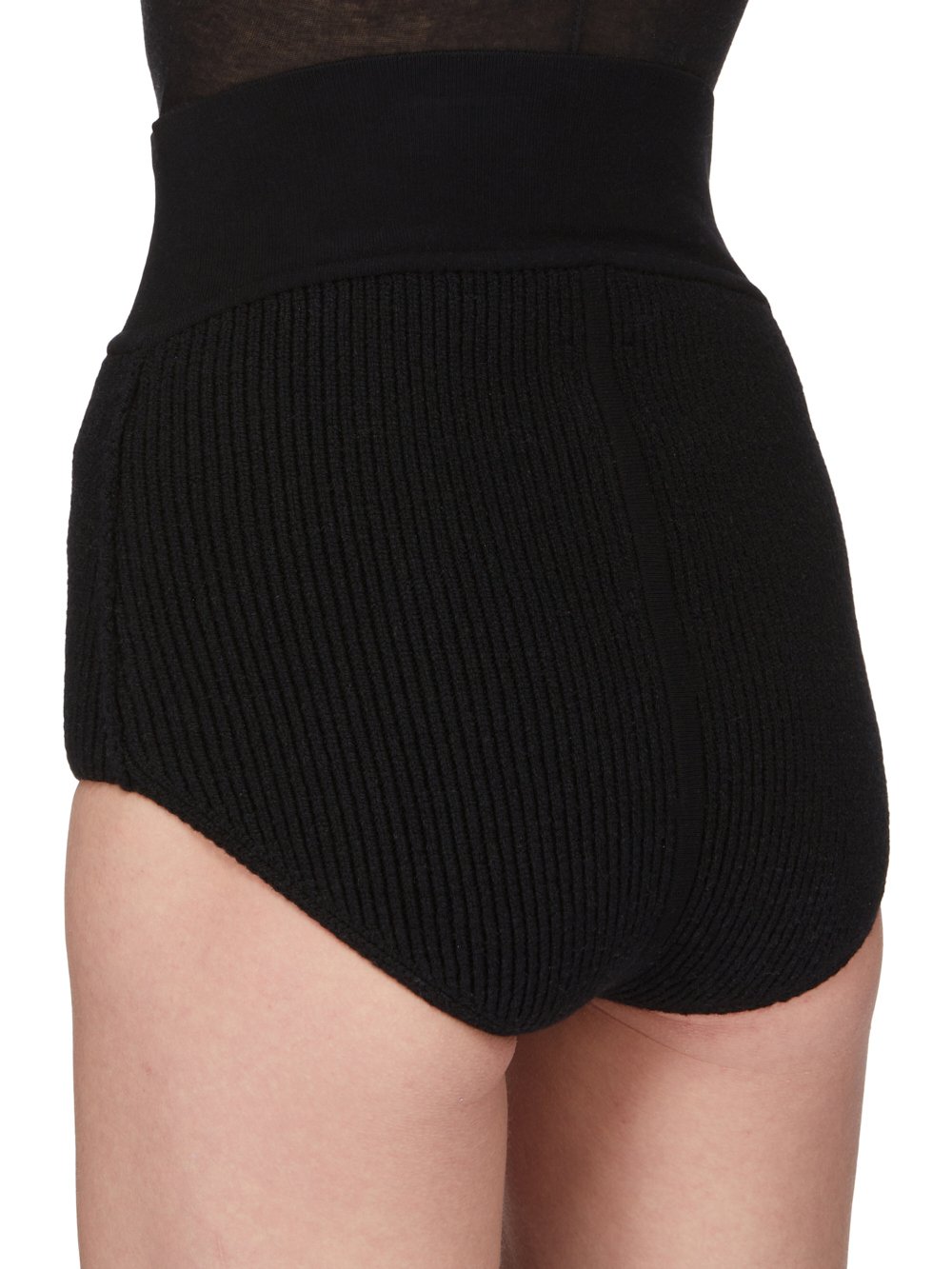 RICK OWENS FW23 LUXOR RUNWAY DIRT PANTIES IN BLACK HEAVY RIB RECYCLED CASHMERE