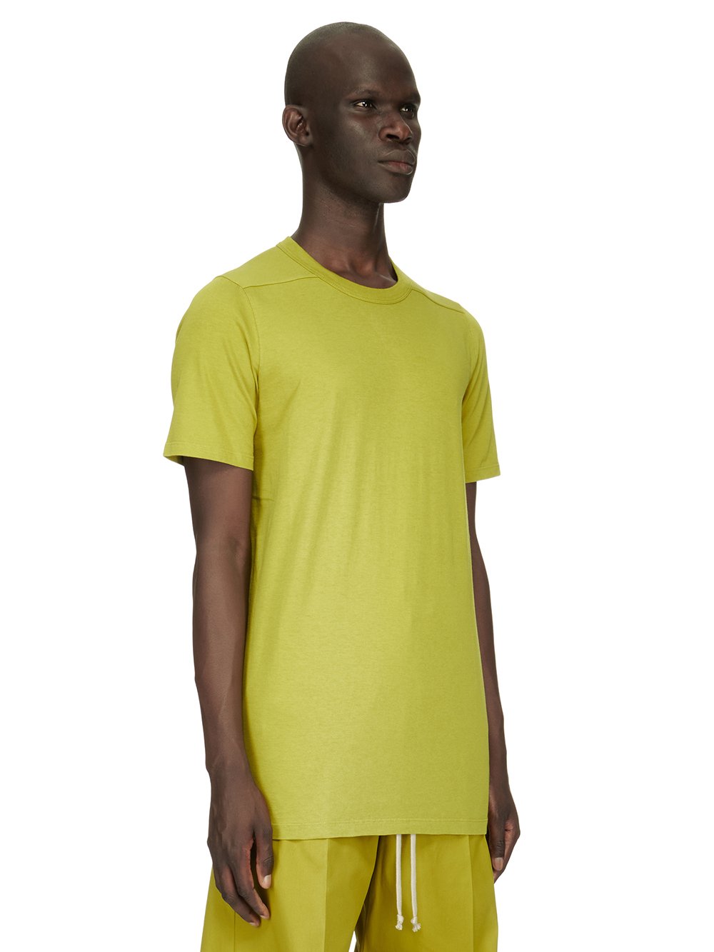 RICK OWENS FW23 LUXOR LEVEL T IN ACID YELLOW CLASSIC COTTON JERSEY