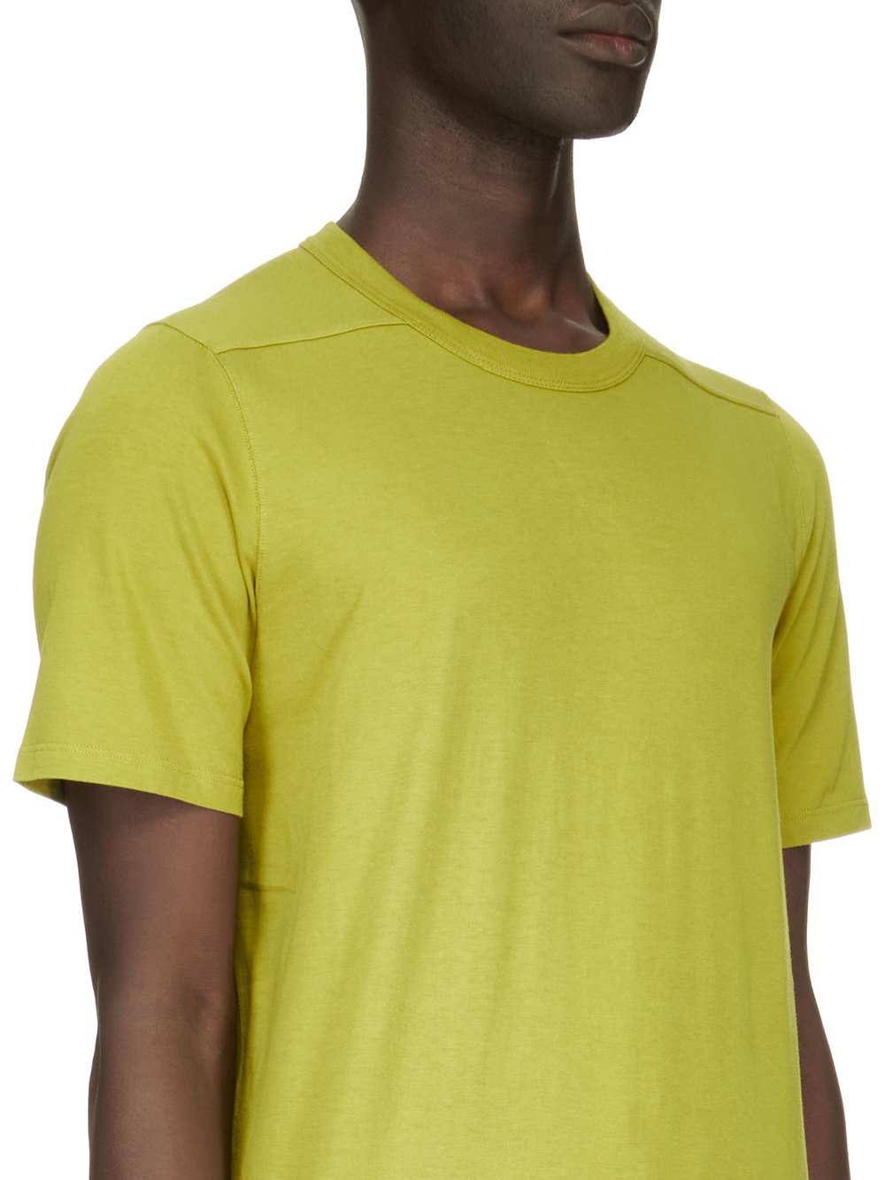 RICK OWENS FW23 LUXOR LEVEL T IN ACID YELLOW CLASSIC COTTON JERSEY