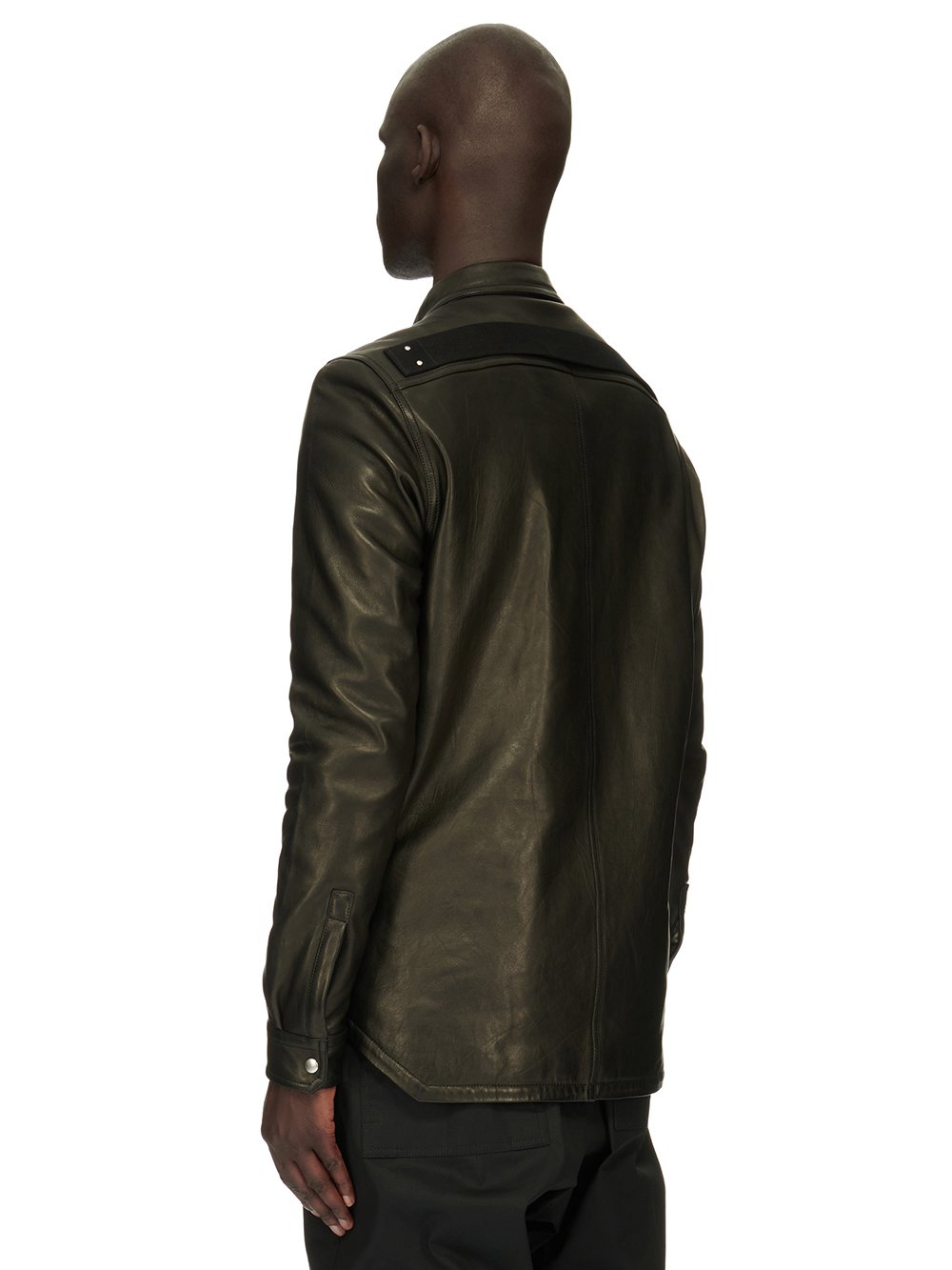 RICK OWENS FW23 LUXOR OUTERSHIRT IN BLACK VEG NAPPA LAMB