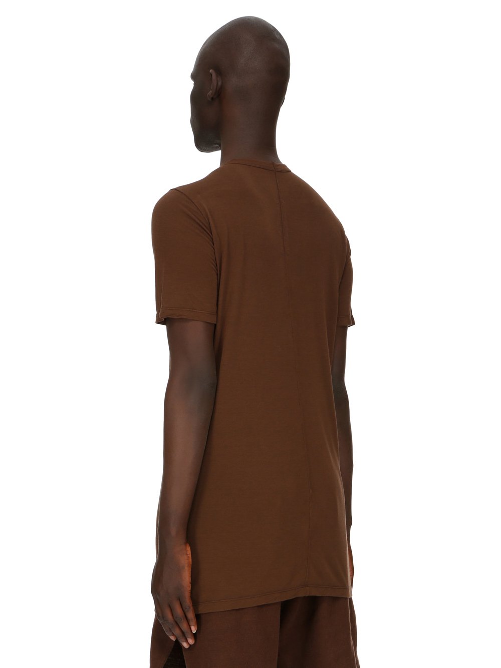 RICK OWENS FW23 LUXOR LEVEL T IN BROWN VISCOSE SILK JERSEY