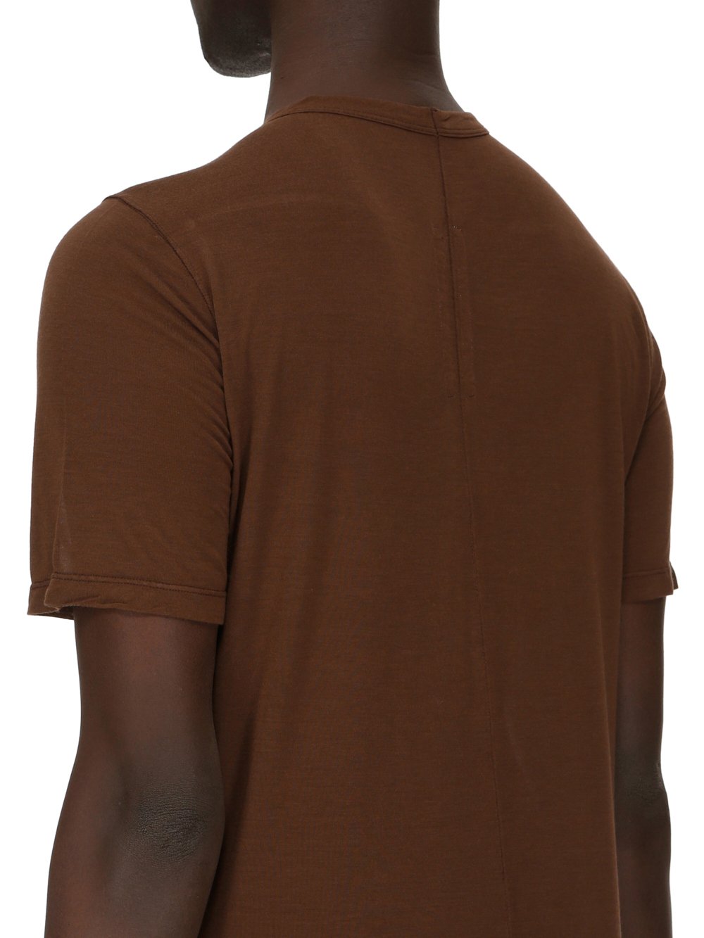 RICK OWENS FW23 LUXOR LEVEL T IN BROWN VISCOSE SILK JERSEY