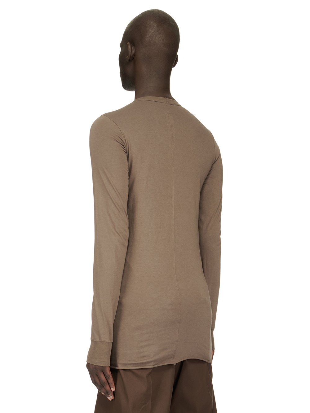 RICK OWENS FW23 LUXOR BASIC LS T IN DUST GREY CLASSIC COTTON JERSEY