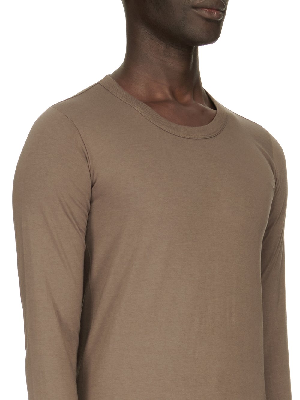 RICK OWENS FW23 LUXOR BASIC LS T IN DUST GREY CLASSIC COTTON JERSEY