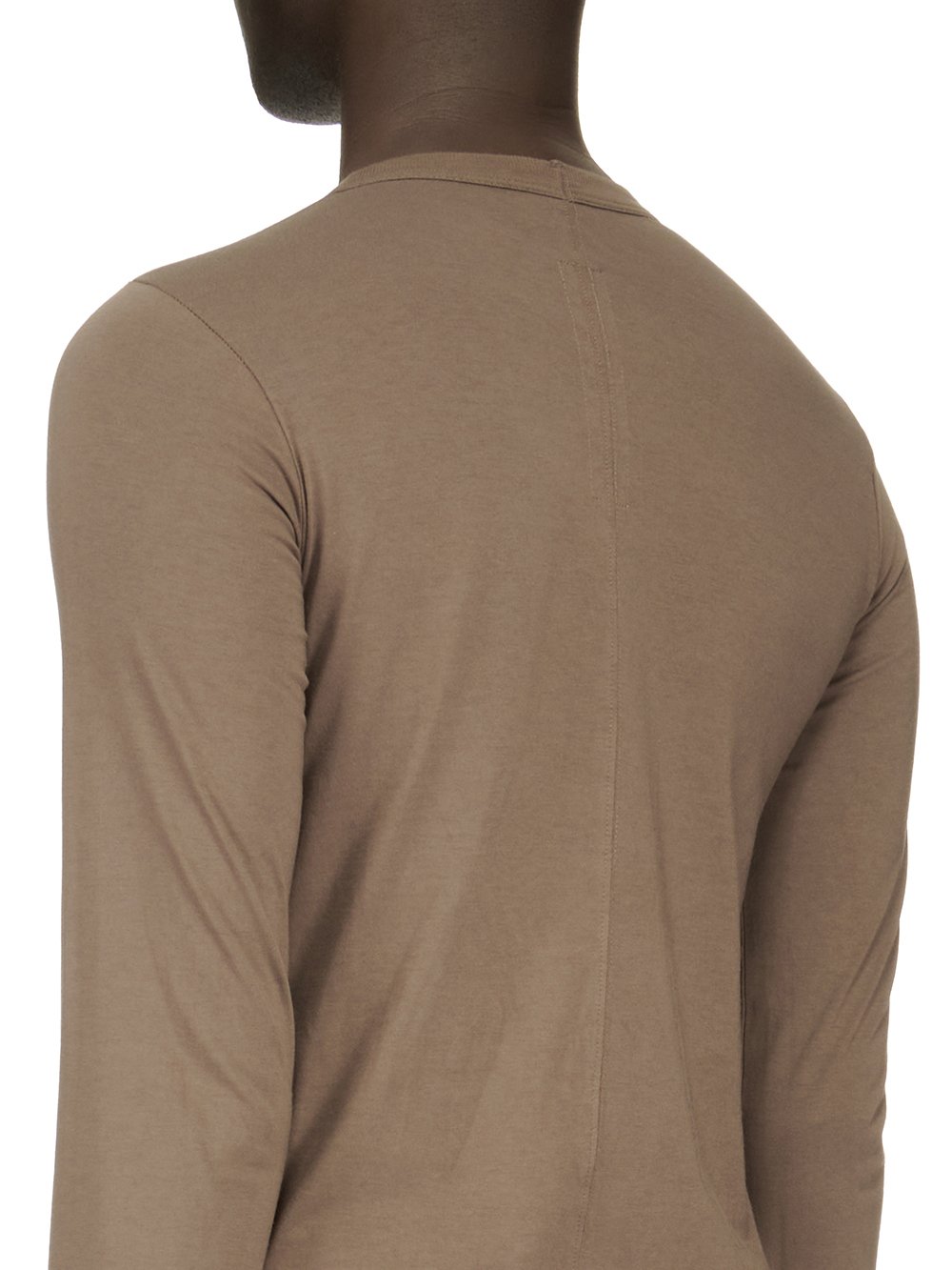 RICK OWENS FW23 LUXOR BASIC LS T IN DUST GREY CLASSIC COTTON JERSEY