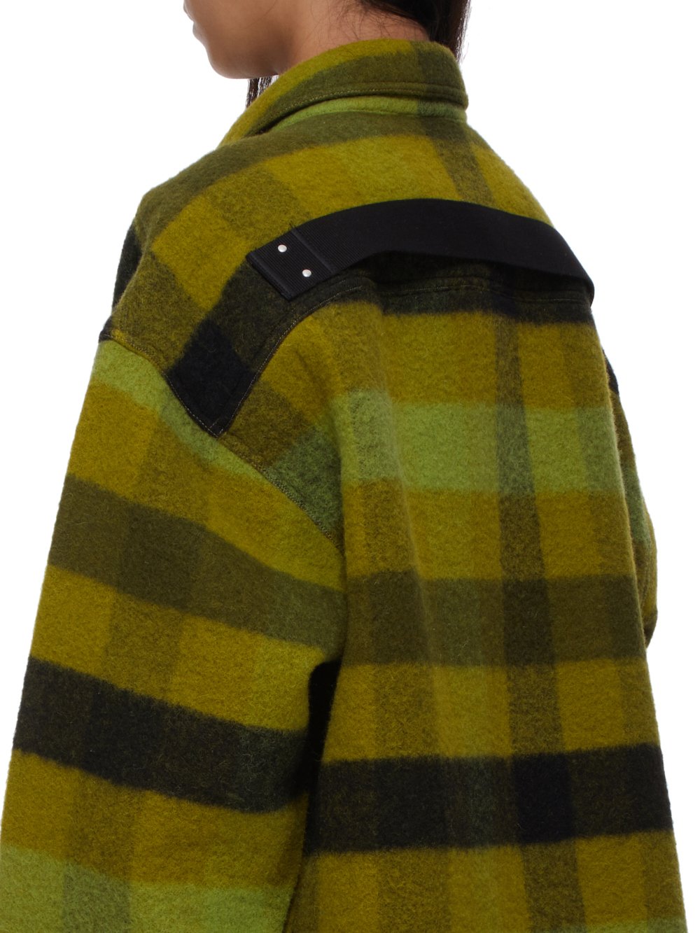 RICK OWENS FW23 LUXOR OVERSIZED OUTERSHIRT IN ACID BOILED WOOL PLAID