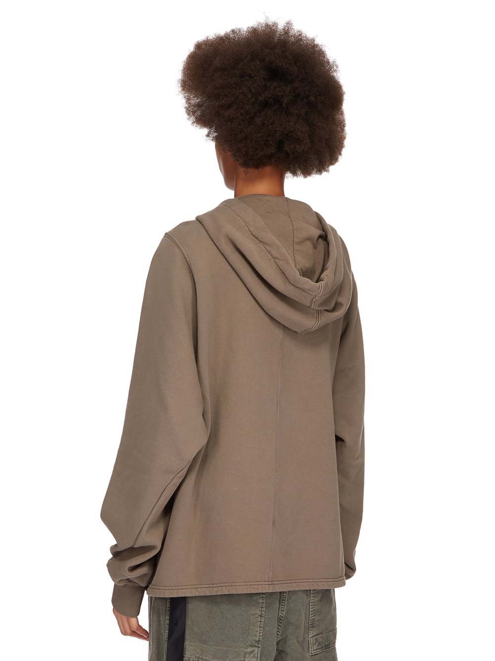 DRKSHDW FW23 LUXOR CAPE SLEEVE JUMBO HOODIE IN DUST FURKA HEAVY SWEATSHIRT