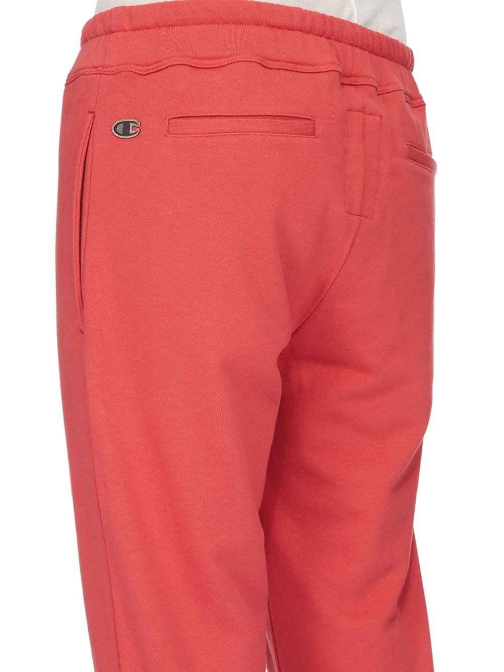 CHAMPION X RICK OWENS JOGGERS IN CARNELIAN RED COMPACT COTTON FELPA