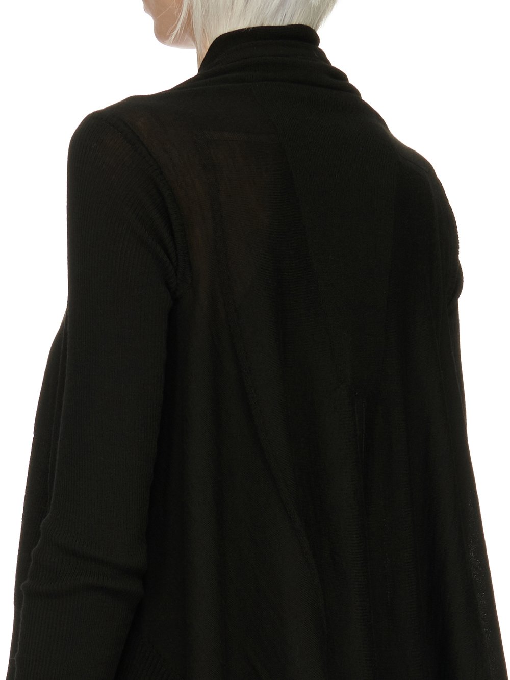 RICK OWENS FW23 LUXOR MEDIUM WRAP IN BLACK LIGHTWEIGHT RASATO KNIT