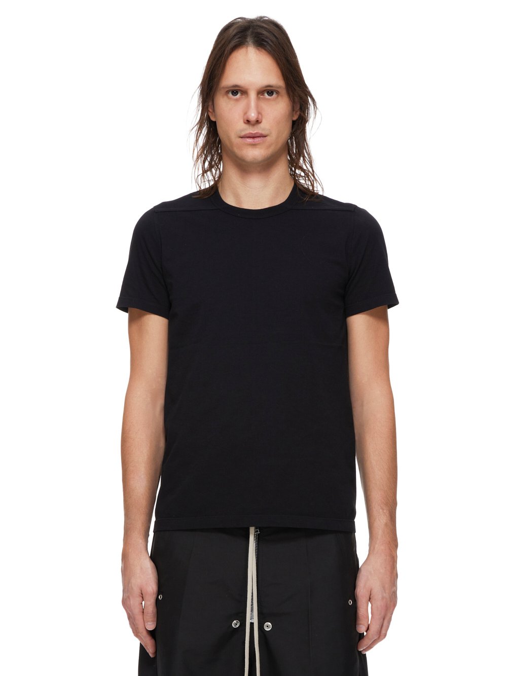 RICK OWENS FW23 LUXOR SHORT LEVEL T IN  BLACK CLASSIC COTTON JERSEY