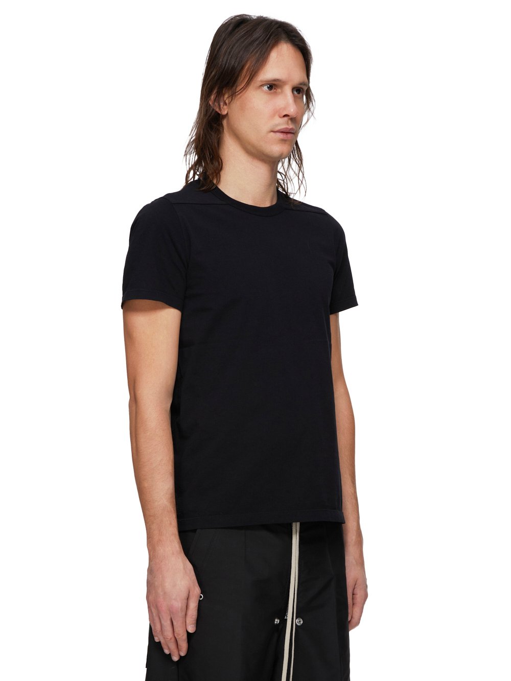 RICK OWENS FW23 LUXOR SHORT LEVEL T IN  BLACK CLASSIC COTTON JERSEY