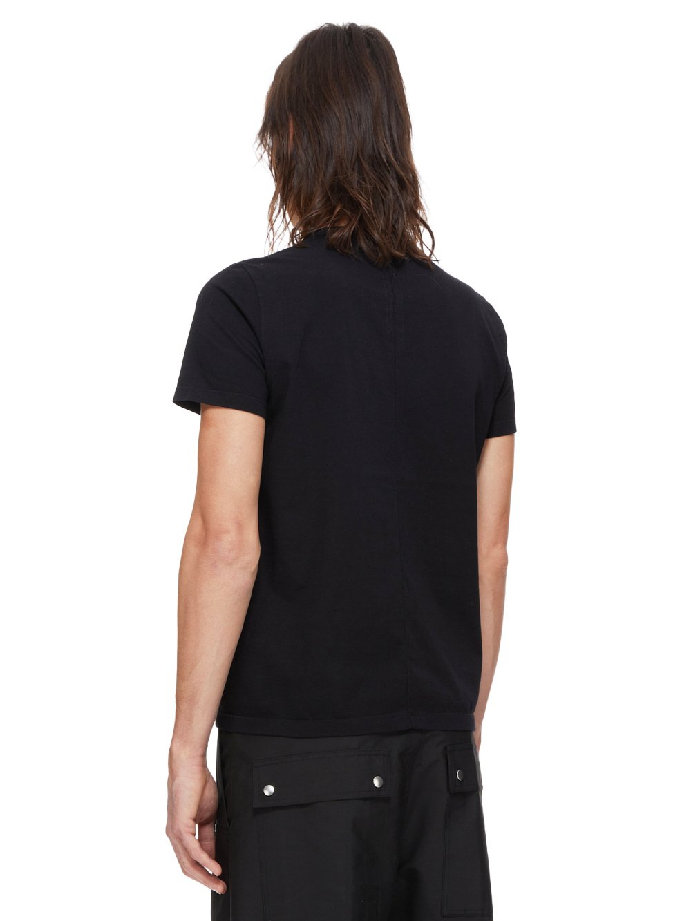 RICK OWENS FW23 LUXOR SHORT LEVEL T IN  BLACK CLASSIC COTTON JERSEY