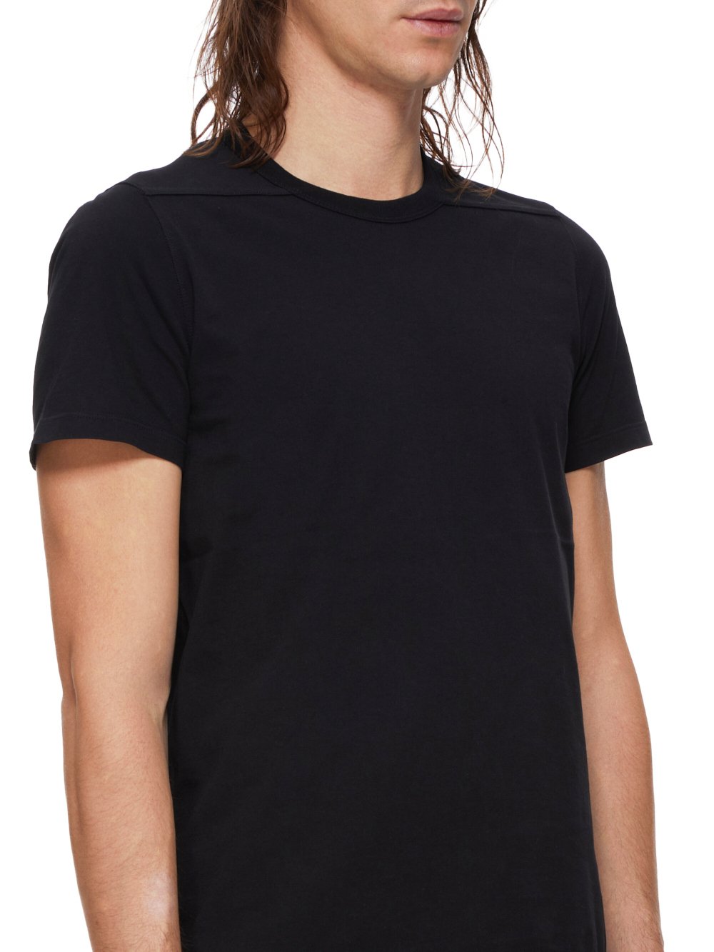 RICK OWENS FW23 LUXOR SHORT LEVEL T IN  BLACK CLASSIC COTTON JERSEY