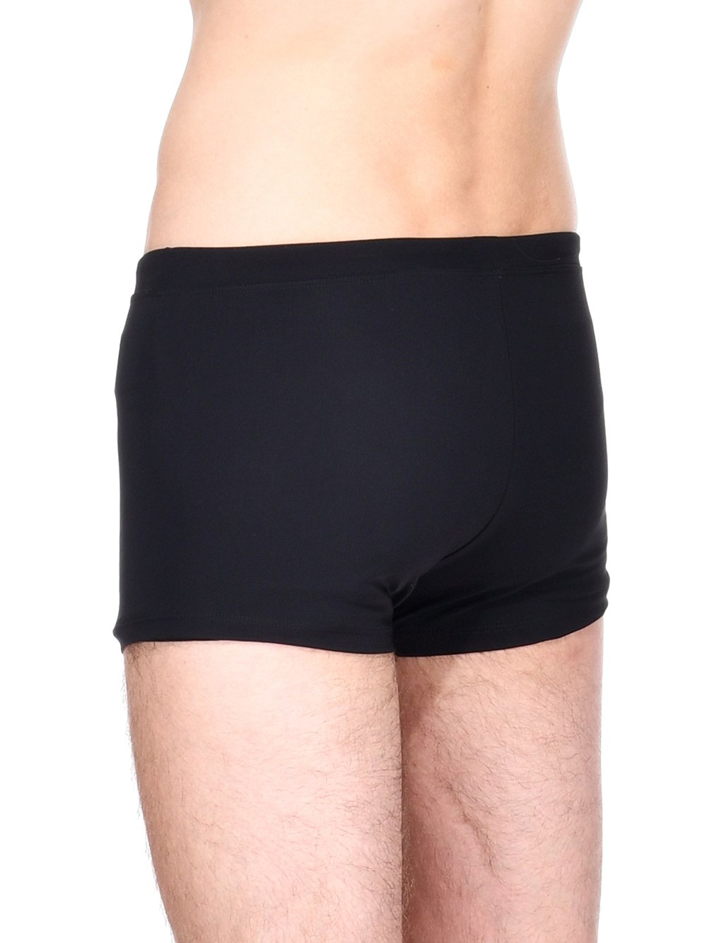 CHAMPION X RICK OWENS SWIM TRUNK IN BLACK RECYCLED NYLON SWIMWEAR JERSEY