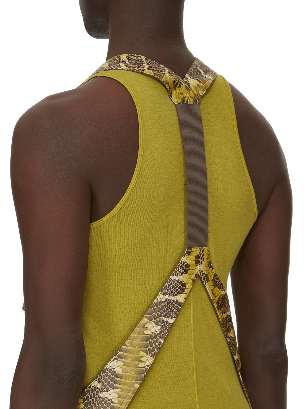 RICK OWENS FW23 LUXOR BAUHAUS VEST IN ACID STRIPE BOIGA SNAKE