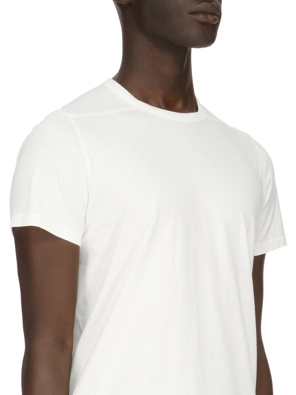 RICK OWENS FW23 LUXOR SHORT LEVEL T IN MILK WHITE CLASSIC COTTON JERSEY