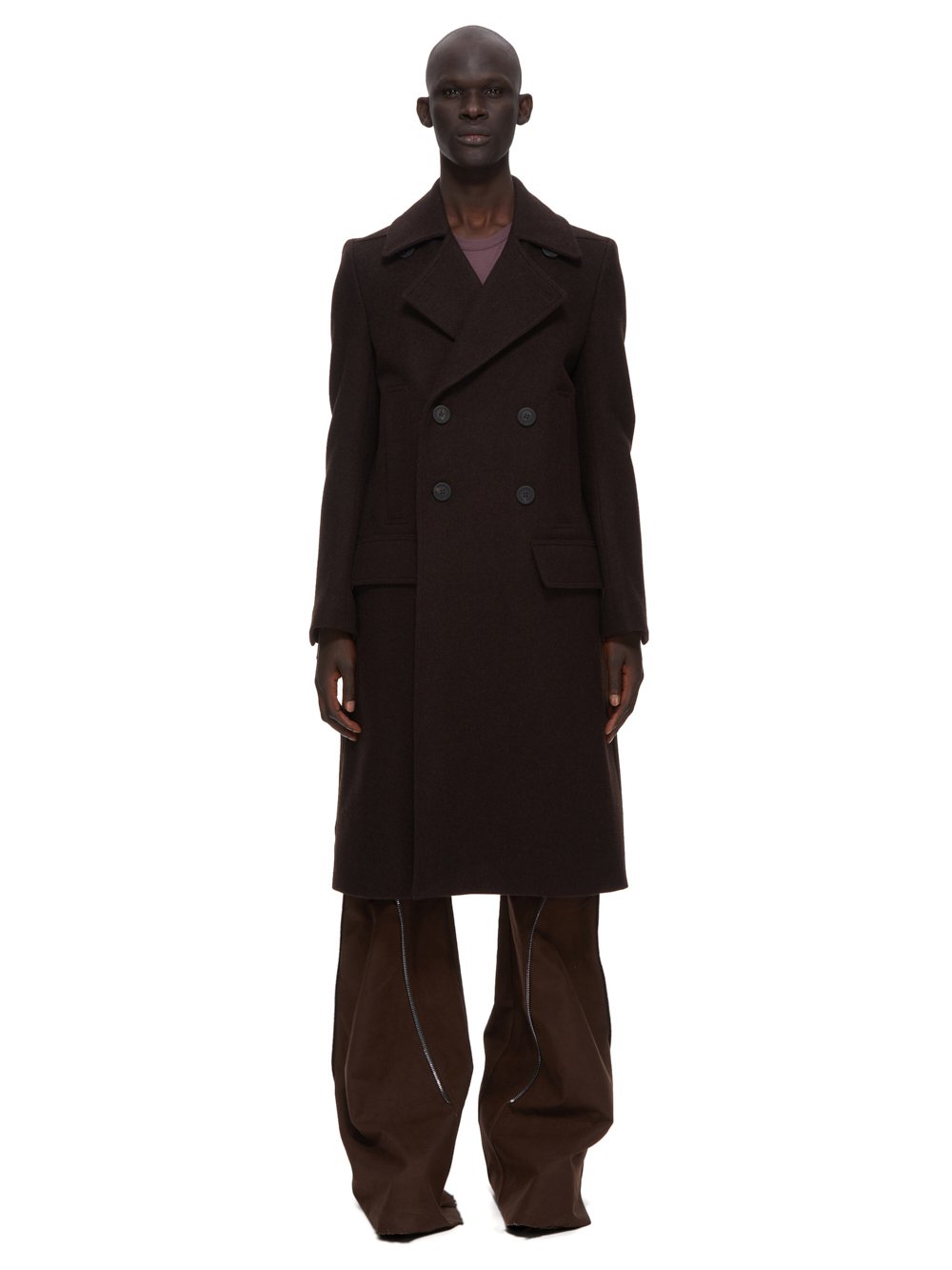 RICK OWENS FW23 LUXOR SLIM DRELLA IN BRWON FELTED WOOL