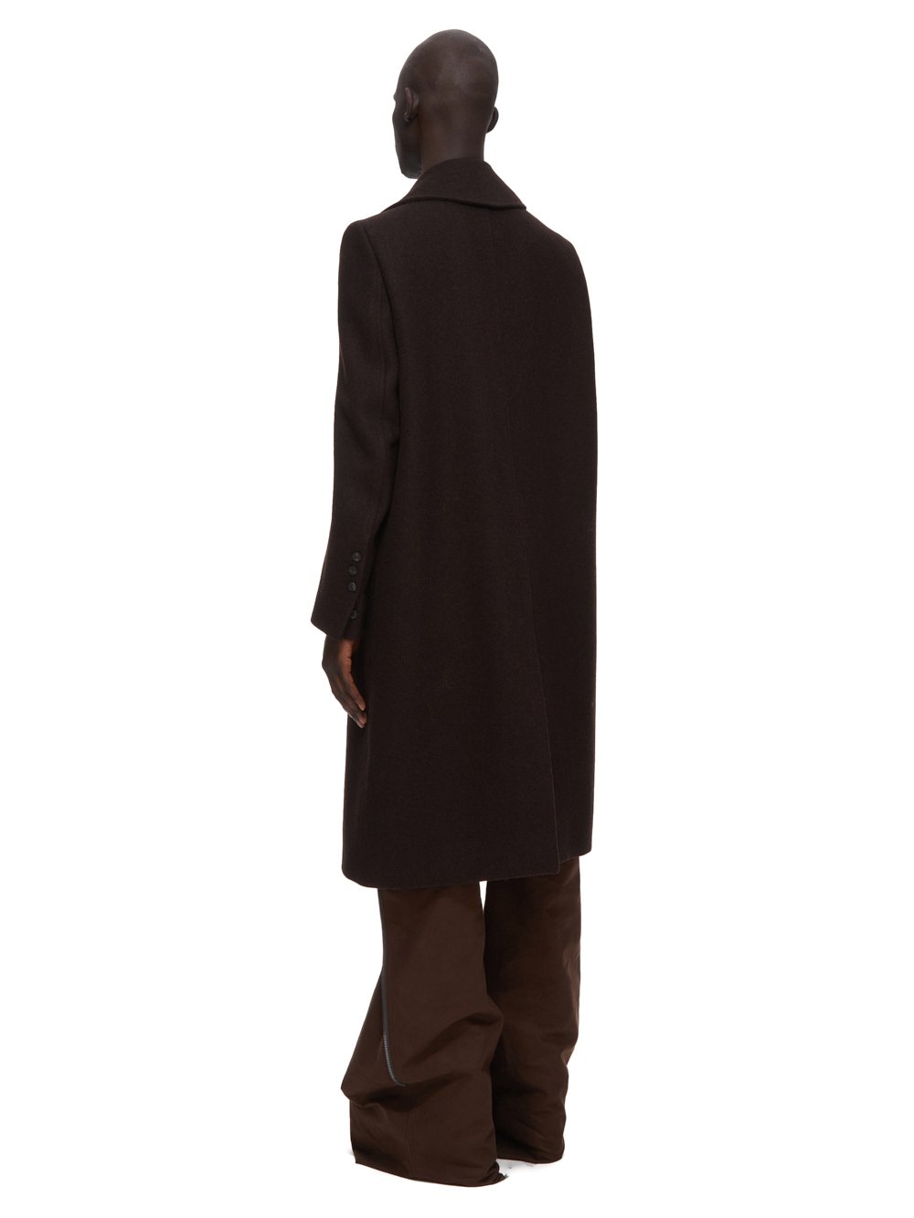 RICK OWENS FW23 LUXOR SLIM DRELLA IN BRWON FELTED WOOL