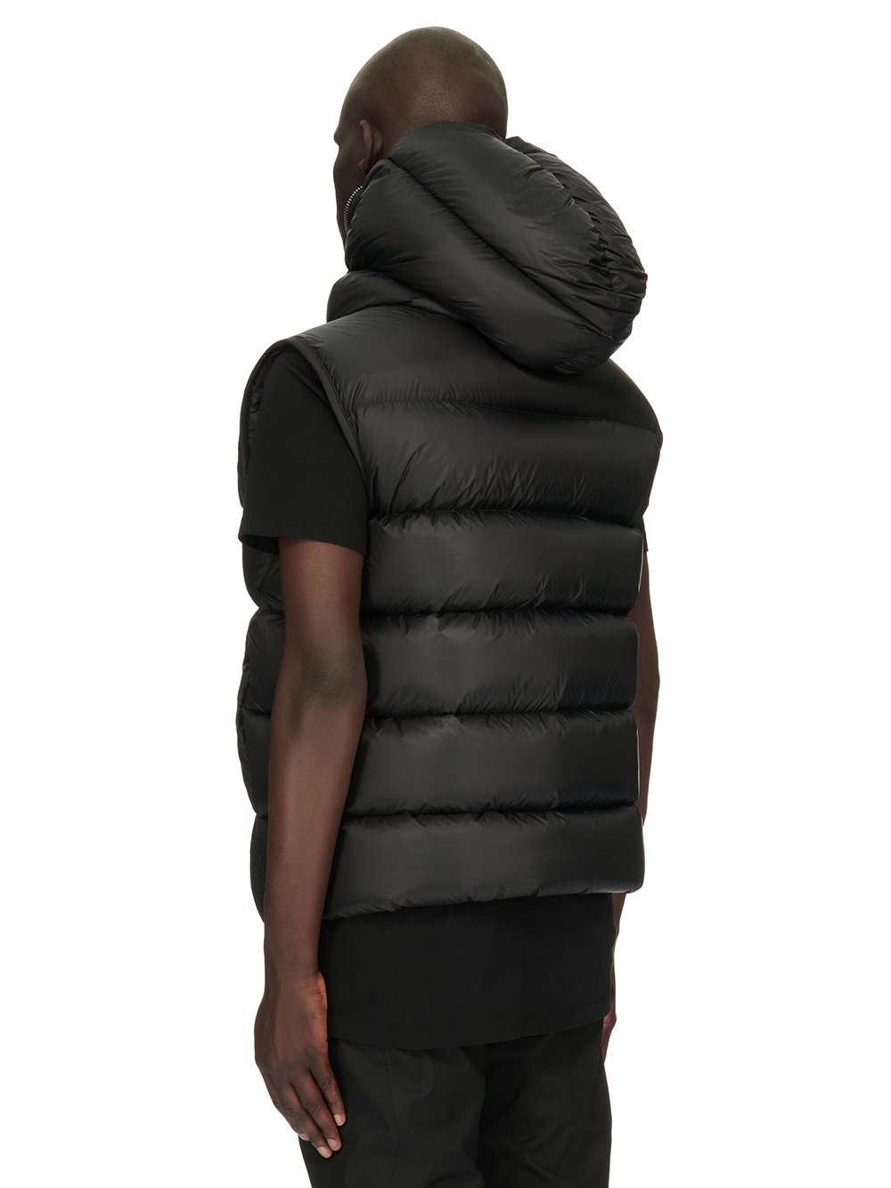 RICK OWENS FW23 LUXOR SEALED VEST IN BLACK RECYCLED NYLON