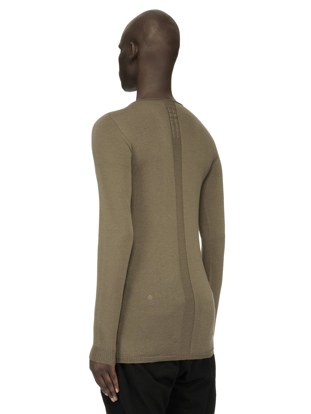 RICK OWENS FW23 LUXOR ROUND NECK IN DUST LIGHTWEIGHT RASATO KNIT