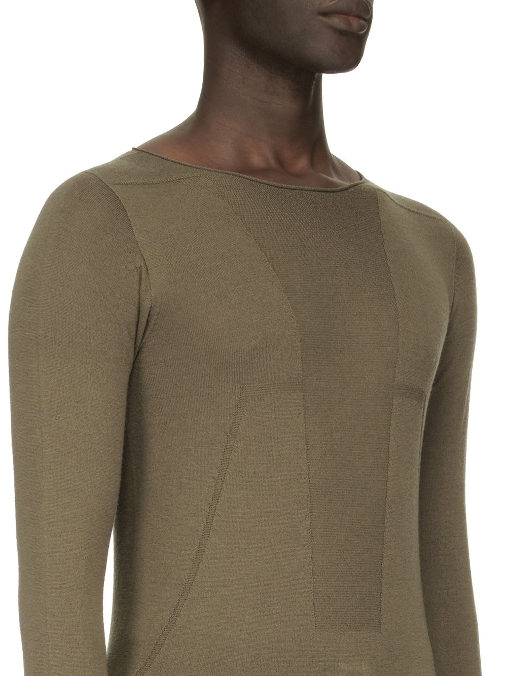 RICK OWENS FW23 LUXOR ROUND NECK IN DUST LIGHTWEIGHT RASATO KNIT