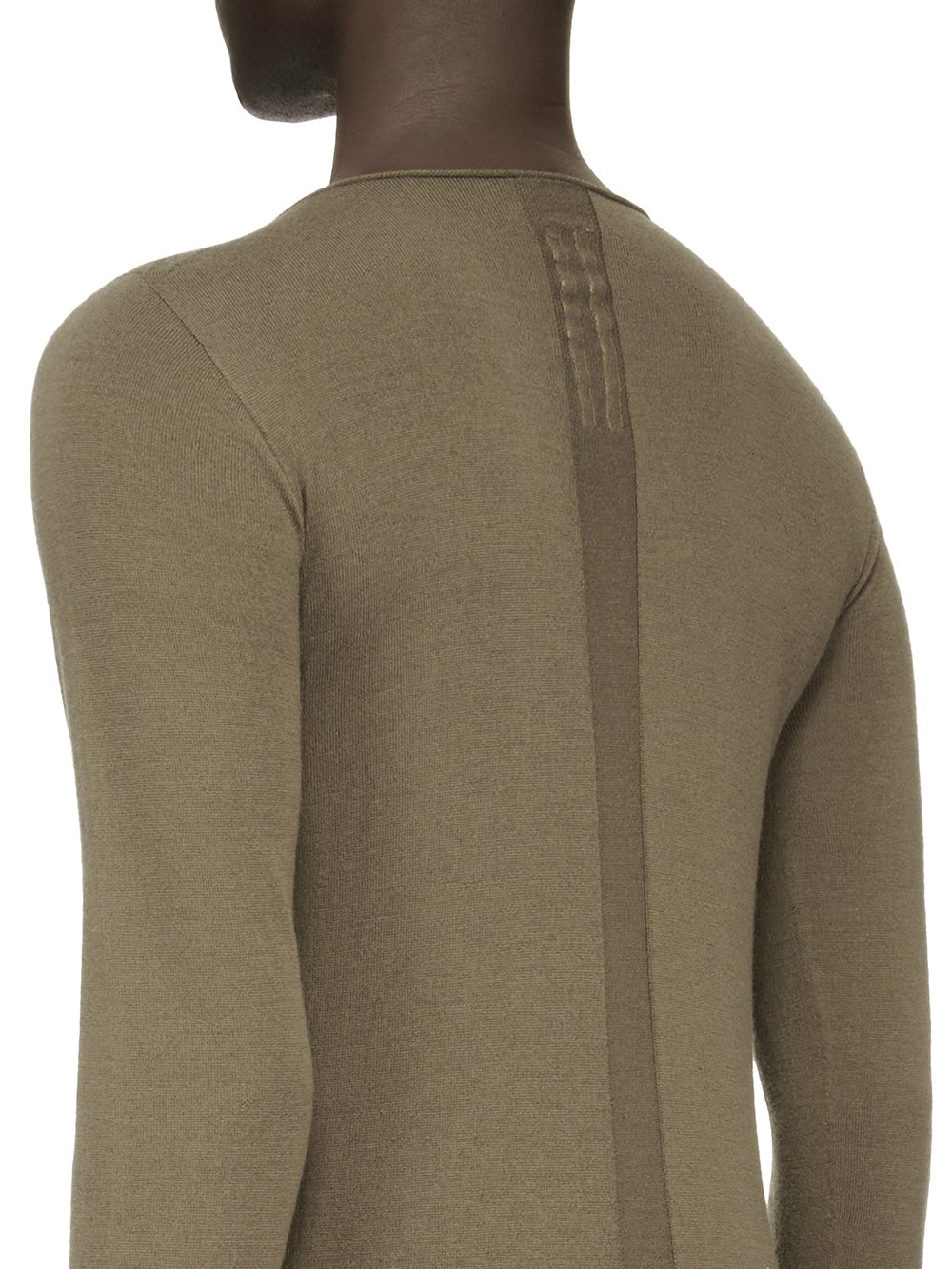 RICK OWENS FW23 LUXOR ROUND NECK IN DUST LIGHTWEIGHT RASATO KNIT