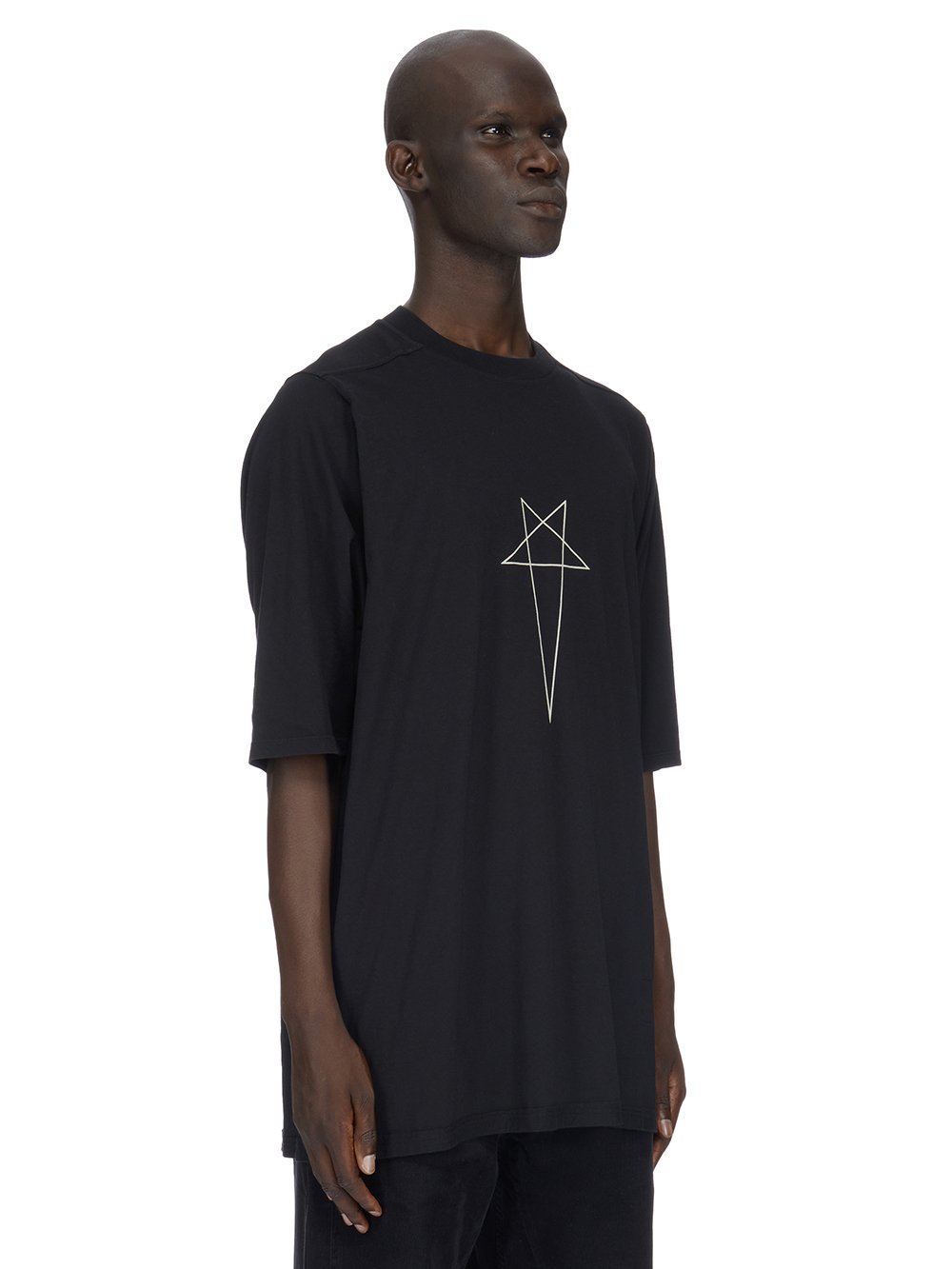 DRKSHDW FW23 LUXOR JUMBO SS T IN BLACK AND PEARL MEDIUM WEIGHT COTTON JERSEY