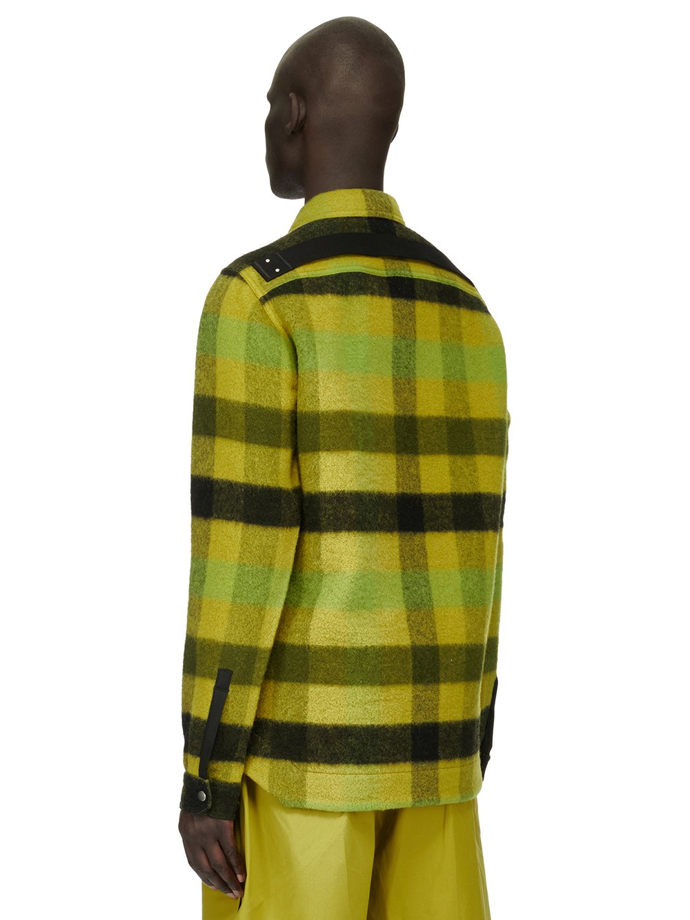 RICK OWENS FW23 LUXOR OUTERSHIRT IN ACID BOILED WOOL PLAID